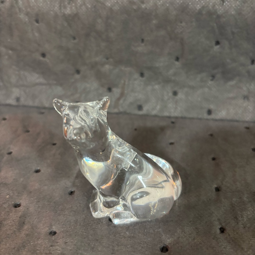 Clear Glass Cat Figurine